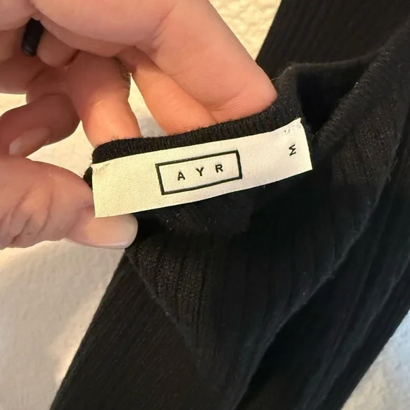 New AYR “The Vava” Black Ribbed Backless Midi Dress Size M - Picture 3 of 9